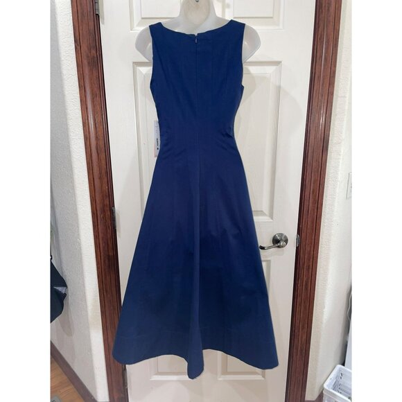 NWT Aqua Navy Blue Sleeveless Midi Fit & Flare Dress Size S - Picture 3 of 10